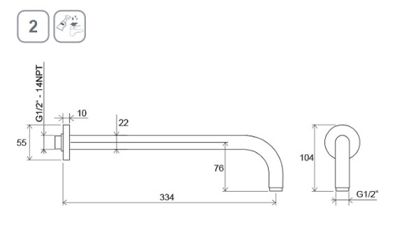 Кронштейн для верхнего душа Ravak 702.20  Черный матовый (X07P571)