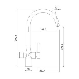 Смеситель для кухни 35к IDDIS PURBNFJi05 "Pure" с вых для питьевого фильтра, выс. пов излив САТИН - PURBNFJi05
