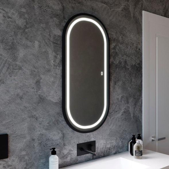 Зеркало MIXLINE &amp;quot;Виола-лофт&amp;quot; 500*1000 (ШВ) пластик. рама, сенсорный выключатель, гор/верт крепеж - LED-00002430 