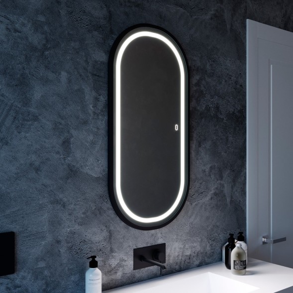 Зеркало MIXLINE &amp;quot;Виола-лофт&amp;quot; 500*1000 (ШВ) пластик. рама, сенсорный выключатель, гор/верт крепеж - LED-00002430 