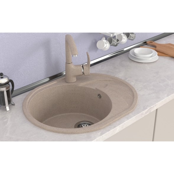 Мойка ML-GMS08 СТАНДАРТ овальная с крылом, песочный (302), 570*460*170мм - 00-00002330 