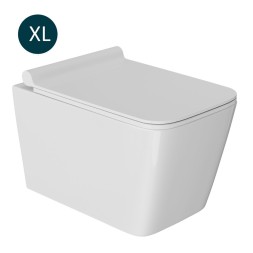 Унитаз подвесной безободковый WAVE LEON сид. дюропласт, м/л, быстр, БЕЛЫЙ глянец (XL) - 551737
