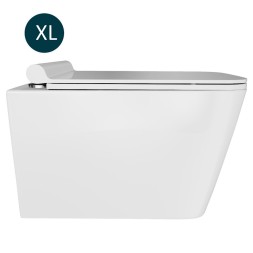 Унитаз подвесной безободковый WAVE LEON сид. дюропласт, м/л, быстр, БЕЛЫЙ глянец (XL) - 551737