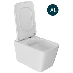 Унитаз подвесной безободковый WAVE LEON сид. дюропласт, м/л, быстр, БЕЛЫЙ глянец (XL) - 551737