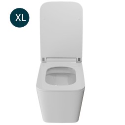 Унитаз подвесной безободковый WAVE LEON сид. дюропласт, м/л, быстр, БЕЛЫЙ глянец (XL) - 551737