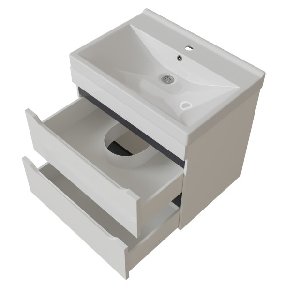 Тумба д/ванной &amp;quot;Лайн-60&amp;quot; подвесная под раковину Fest-60 (Sanita Lux) (ПВХ) - 553009 