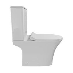 Унитаз-компакт безободковый WAVE STAR гориз, нижн, 2-кн.арм, сид. полипр, м/л, быстр, БЕЛЫЙ глянец - 552973