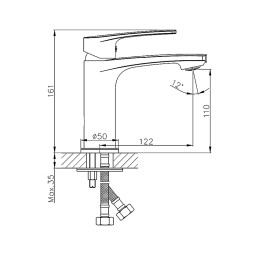 Смеситель для раковины 35к HB10587 HAIBA б/отв п/шпильку - HB10587 