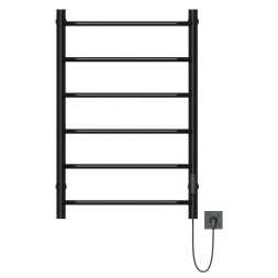 Полотенцесушитель MIXLINE MIRA  80х50 (таймер, 253 Вт, 6 перекладин) электрический ЧЕРНЫЙ - ML-556351 