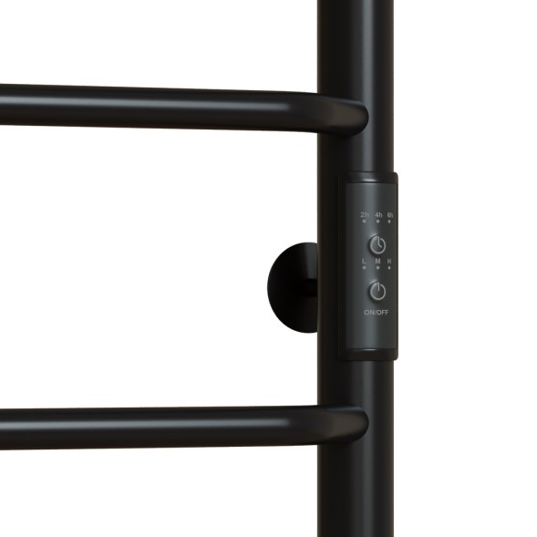 Полотенцесушитель MIXLINE MIRA  80х50 (таймер, 253 Вт, 6 перекладин) электрический ЧЕРНЫЙ - ML-556351 