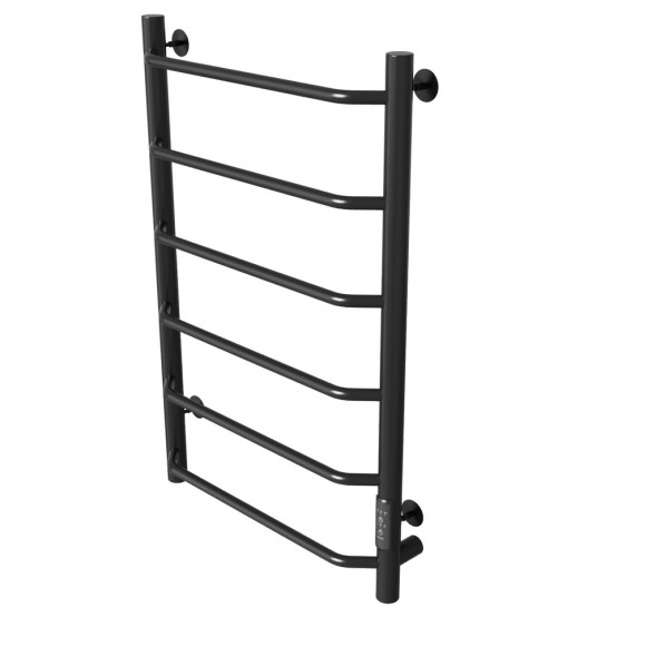 Полотенцесушитель MIXLINE MIRA  80х50 (таймер, 253 Вт, 6 перекладин) электрический ЧЕРНЫЙ - ML-556351 