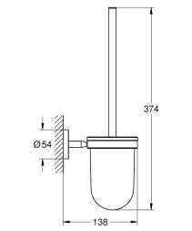 Ёрш для унитаза Grohe BauCosmopolitan стекло, хром (40463001)