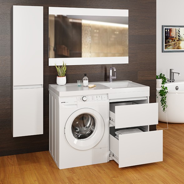 Тумба д/ванной &amp;quot;СОЗВЕЗДИЕ-56&amp;quot;под рак.над ст.маш. БИЛЛ-120(MIXLINE)унив(ПВХ) - 542898 