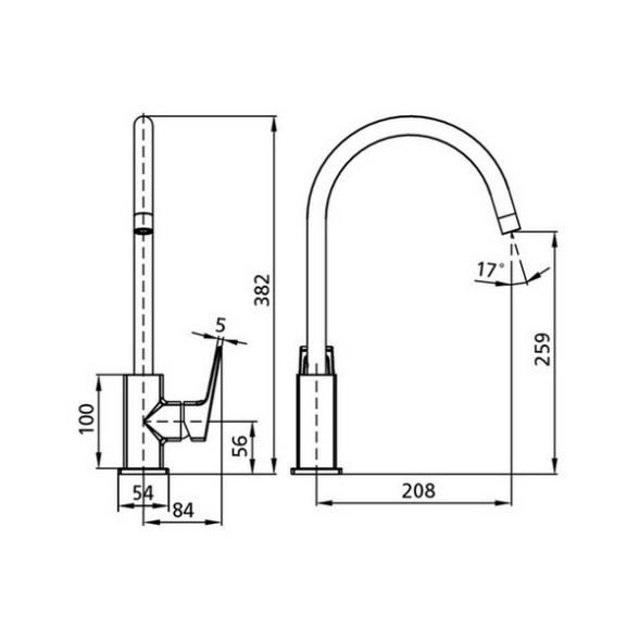 Смеситель для кухни 35к Milardo ATLSB00M05 &amp;quot;Atlantic&amp;quot; высокий пов излив ХРОМ - ATLSB00M05 