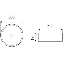 Раковина-чаша Azario 355х355х120 накладная, круглая, коричневый мраморный (AZ-3134-M830)