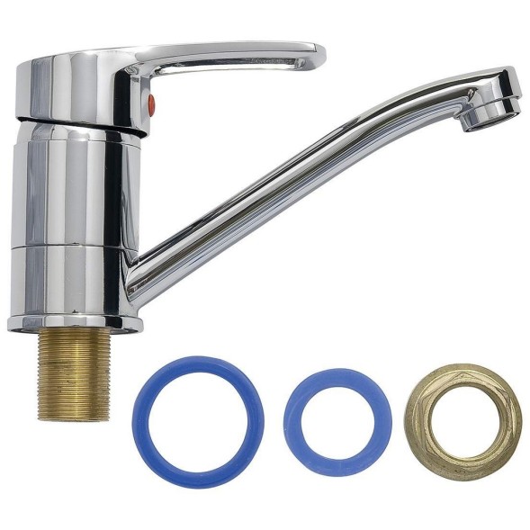 Смеситель для кухни 40к ПРОФСАН ПСМ-215-017 &amp;quot;ПЛЮС&amp;quot;  длин. пов. излив, п/гайку, без подводки ХРОМ - PSM-215-017 