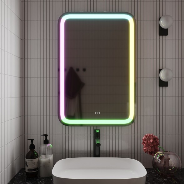 Зеркало MIXLINE &amp;quot;Мальта&amp;quot; RGB 550*800 (ШВ) сенсорный выключатель, МУЛЬТИ-ЦВЕТ - LED-00002511 