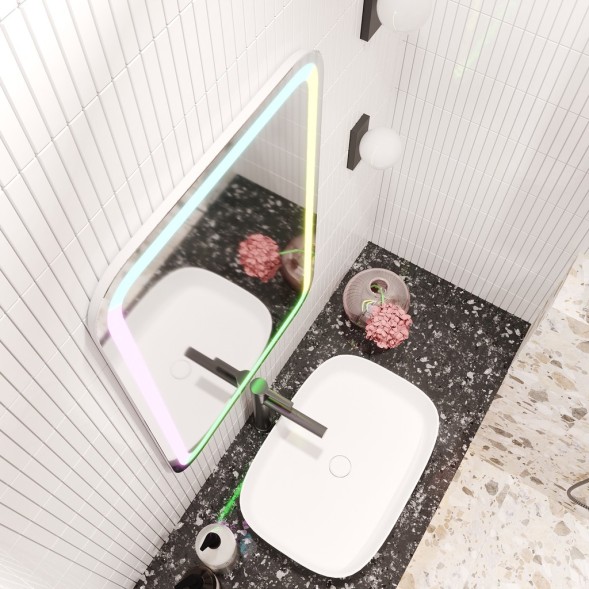 Зеркало MIXLINE &amp;quot;Мальта&amp;quot; RGB 550*800 (ШВ) сенсорный выключатель, МУЛЬТИ-ЦВЕТ - LED-00002511 