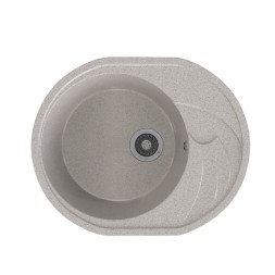 Мойка ML-GMS08 СТАНДАРТ овальная с крылом, светло-серый (310), 570*460*170мм - 00-00002425