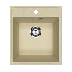 Мойкa ML-GMU02 УЛЬТРА прямоугольная, бежевый камень, 425*485 мм (глуб. чаши 175) - 00-001399