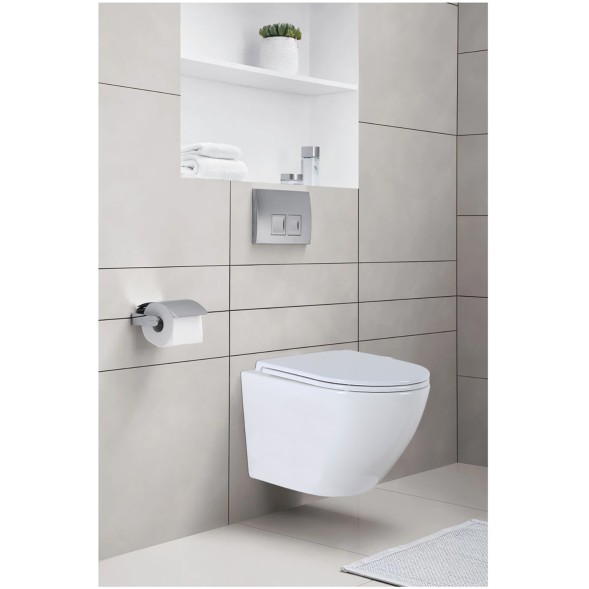 Унитаз подвесной Azario Grado 490х370х360 безободковый с быстросъемным сиденьем микролифт (AZ-0046 -N)