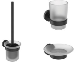 Набор аксессуаров для ванной комнаты Ideal Standard Silk Black IOM, черный матовый (A9245XG)