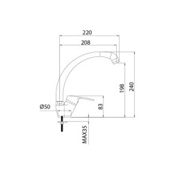 Смеситель для кухни 35к Milardo M05SB0JM05 "Meal" высокий пов излив ХРОМ - M05SB0JM05