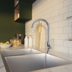 Смеситель для кухни 30k MIXLINE ML28-032 "Energy"высокий излив боковая ручка - ML28-032