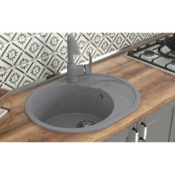 Мойка ML-GMS08 СТАНДАРТ овальная с крылом, темно-серый (309), 570*460*170мм - 00-00002564