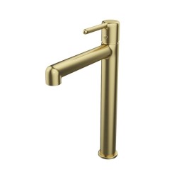Смеситель для раковины 26к IDDIS AIGMG01i01 "Aiger" высокий, литой, п/гайку ЗОЛОТО матовый - AIGMG01i01