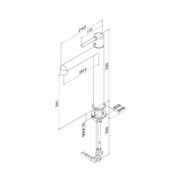 Смеситель для раковины 26к IDDIS AIGMG01i01 &amp;quot;Aiger&amp;quot; высокий, литой, п/гайку  ЗОЛОТО матовый - AIGMG01i01 