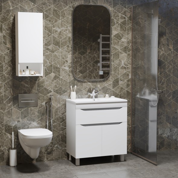 Тумба д/ванной &amp;quot;Лайн-70&amp;quot; 1 ящик под раковину Марго-70 (MIXLINE) (ПВХ) - 555464 