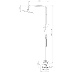 Душевая система 35к HB24816-3 HAIBA лейка "Тропический душ" оружейная сталь - HB24816-3