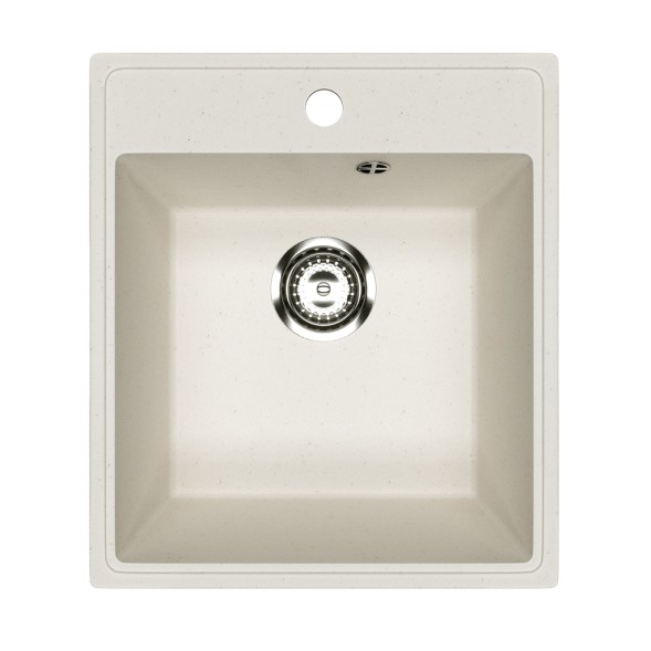 Мойкa ML-GMU02 УЛЬТРА прямоугольная, белый камень, 425*485 мм (глуб. чаши 175) - 00-001398 