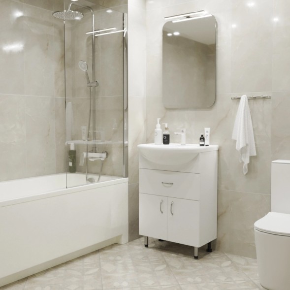 Тумба д/ванной &amp;quot;МИСТРАЛЬ-60&amp;quot; под рак.Уют-60 (ROSA) (ПВХ) (разбор) - 556883 