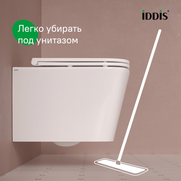 Унитаз подвесной безободковый IDDIS BILRNSEI25 &amp;quot;Bild&amp;quot; сиденье дюропласт, микролифт - BILRNSEI25 