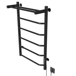 Полотенцесушитель MIXLINE MIRA  80х50 (таймер, 336 Вт, 5 перекладин + ПОЛКА) электрический ЧЕРНЫЙ - ML-556357 