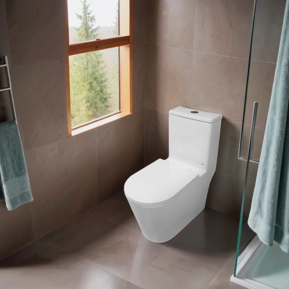 Унитаз моноблок Azario Eagle торнадо, в комплекте с арматурой и сиденьем микролифт дюропласт 690х360х800 (AZ-80673)