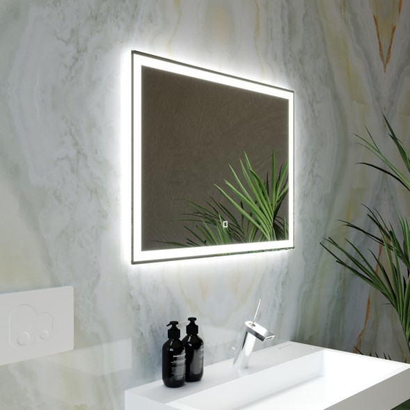 Зеркало MIXLINE &amp;quot;Норма-Лайт&amp;quot; 800*600 (ШВ) ал. профиль, сенсорный выключатель,светодиодная подсветка - LED-00002595 