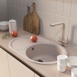 Мойка ML-GM16 КОМФОРТ овальная с крылом, песочная (302), 730*460*180мм - 00-00009361 