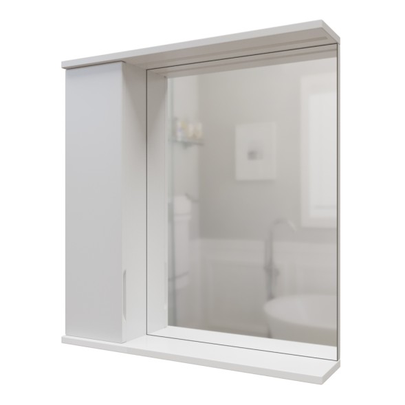 Зеркальный шкаф &amp;quot;Лайн-60&amp;quot; левый с подсветкой (ПВХ) - 553010 