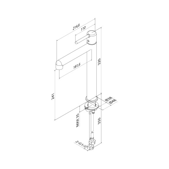 Смеситель для раковины 26к IDDIS AIGSB01i01 &amp;quot;Aiger&amp;quot; высокий, литой, п/гайку, ХРОМ - AIGSB01i01 