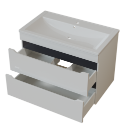 Тумба д/ванной &amp;quot;Лайн-70&amp;quot; подвесная  под раковину Марго-70 (MIXLINE) (ПВХ) - 555463 