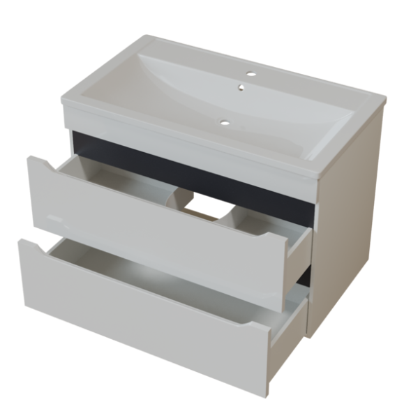 Тумба д/ванной &amp;quot;Лайн-70&amp;quot; подвесная  под раковину Марго-70 (MIXLINE) (ПВХ) - 555463 
