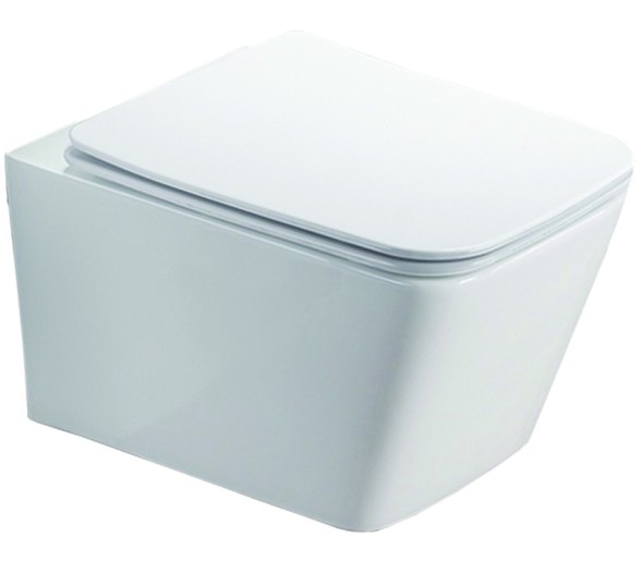 Унитаз подвесной Azario NOVA 530х350х360 безободковый, с ультра тонким сиденьем микролифт, белый (AZ-2216)