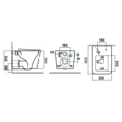 Унитаз подвесной Azario NOVA 530х350х360 безободковый, с ультра тонким сиденьем микролифт, белый (AZ-2216)