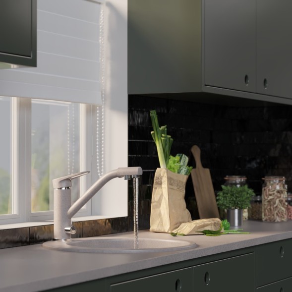 Смеситель для кухни 40к MIXLINE ML-GS05 (302) песочный с вых. для питьевого фильтра - 00-00001749 