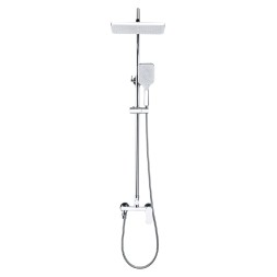 Душевая колонна Azario ARIZONA со смесителем для ванны, с поворотным изливом, прямоугольная, хром (AZ-20S)