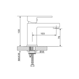 Смеситель для раковины 25к G1039 GAPPO литой, креп. 2 шпильки, ХРОМ - G1039 