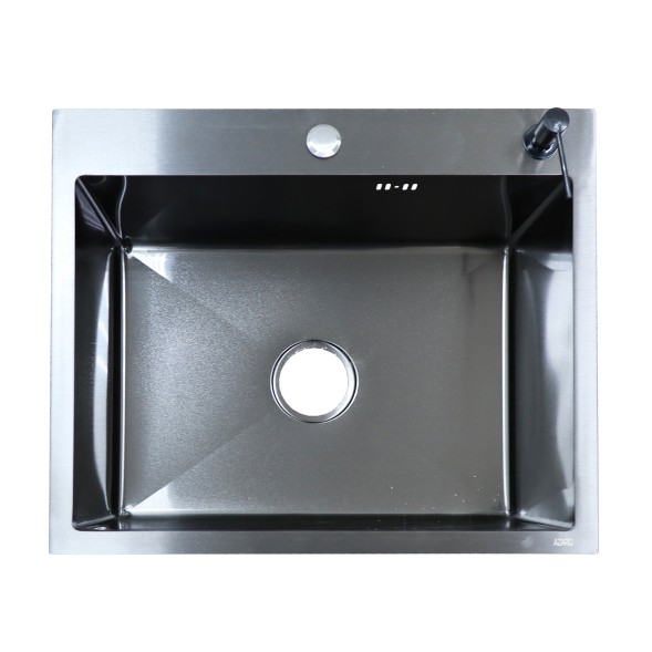 Кухонная мойка AZARIO NICOLE (500*500*220) нержавеющая сталь черная (сифон, диспенсер,коландер) (AZB5050N)